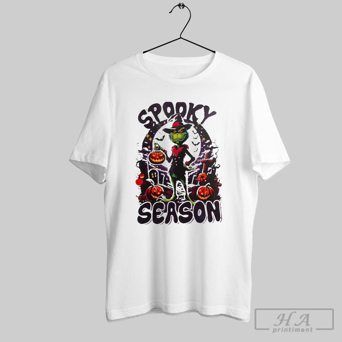 Official Grinch Spooky Season Pumpkin Halloween - Adult & Kids T-Shirts, Sweatshirts & Hoodies apparel design preview 1