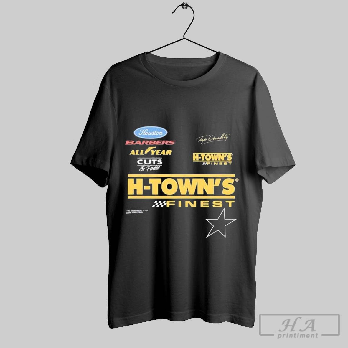 Official H Towns Finest Houston Barbers - Adult & Kids T-Shirts, Sweatshirts & Hoodies apparel design preview 1