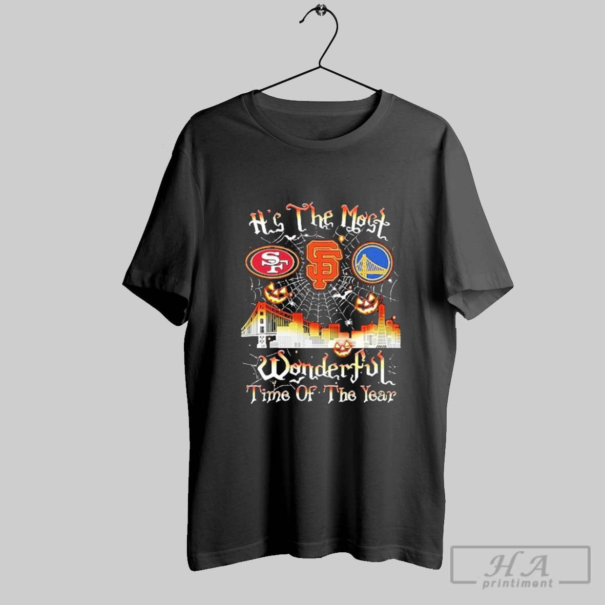 Official Halloween 49ers Giants Warriors Its The Most - Adult & Kids T-Shirts, Sweatshirts & Hoodies apparel design preview 1