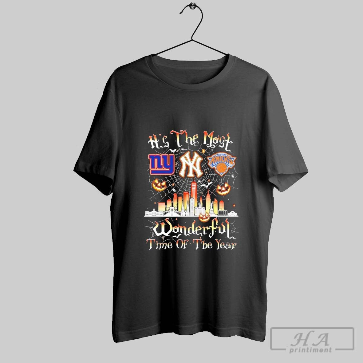 Official Halloween Giants Yankees Knicks Its The Most - Adult & Kids T-Shirts, Sweatshirts & Hoodies apparel design preview 1