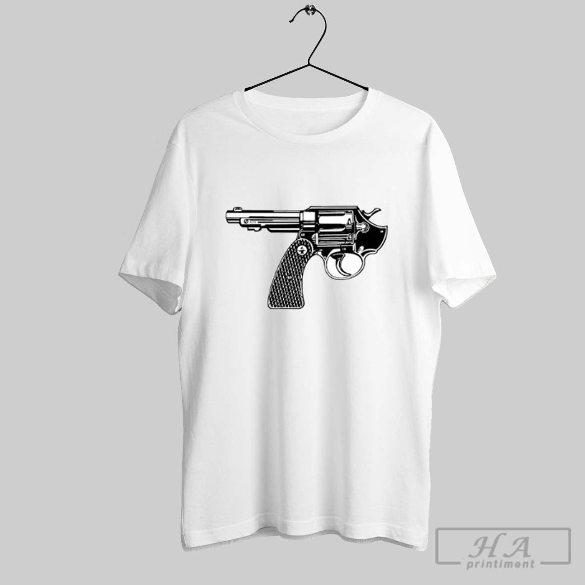 Official Handgun Black And White Revolver Gun - Adult & Kids T-Shirts, Sweatshirts & Hoodies apparel design preview 1