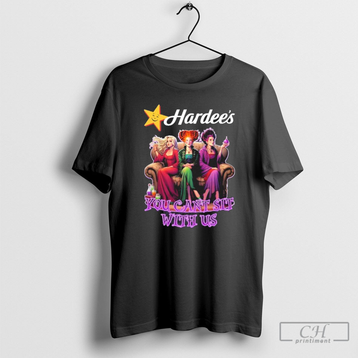 Official Hardees Hocus Pocus You Cant Sit With Us - Adult & Kids T-Shirts, Sweatshirts & Hoodies apparel design preview 1