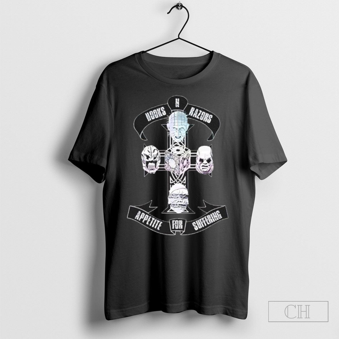 Official Hellraiser Hooks N Razors Appetite For - Adult & Kids T-Shirts, Sweatshirts & Hoodies apparel design preview 1