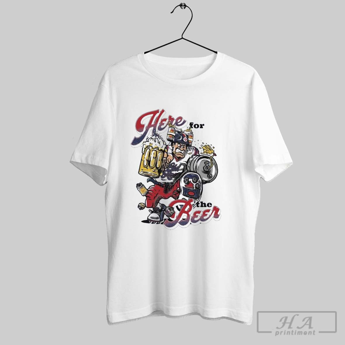 Official Here For The Beer Football - Adult & Kids T-Shirts, Sweatshirts & Hoodies apparel design preview 1