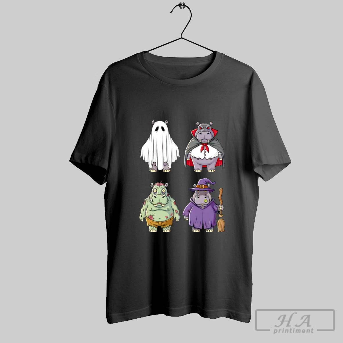 Official Hippo Halloween - Adult & Kids T-Shirts, Sweatshirts & Hoodies apparel design preview 1
