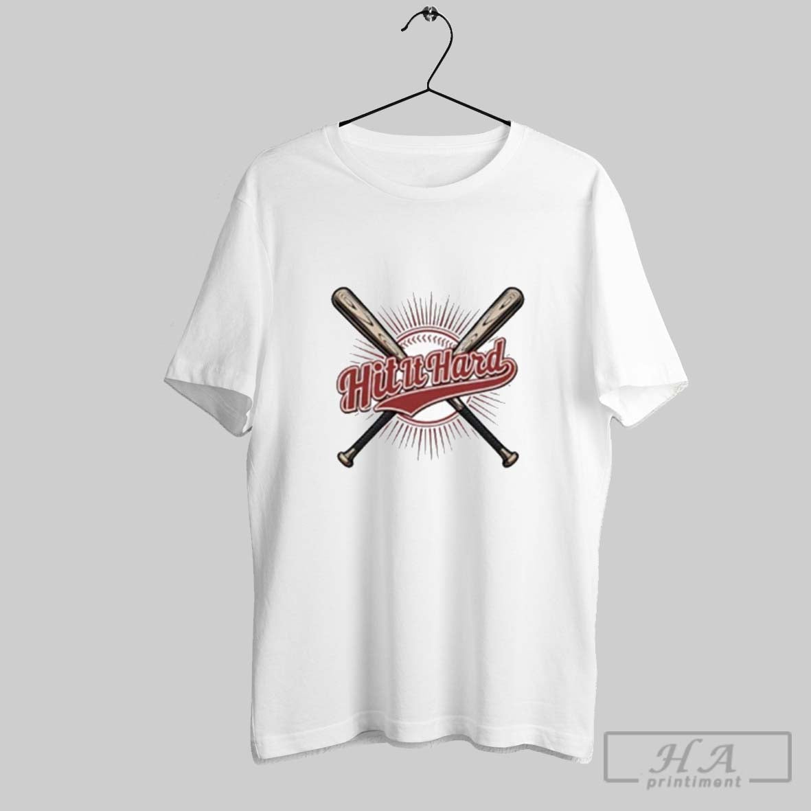 Official Hit It Hard Baseball - Adult & Kids T-Shirts, Sweatshirts & Hoodies apparel design preview 1
