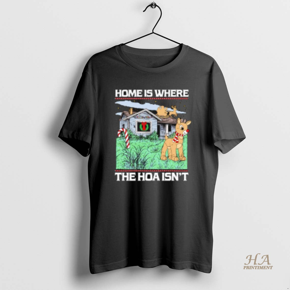 Official Home Is Where The Hoa Isnt Christmas - Adult & Kids T-Shirts, Sweatshirts & Hoodies apparel design preview 1