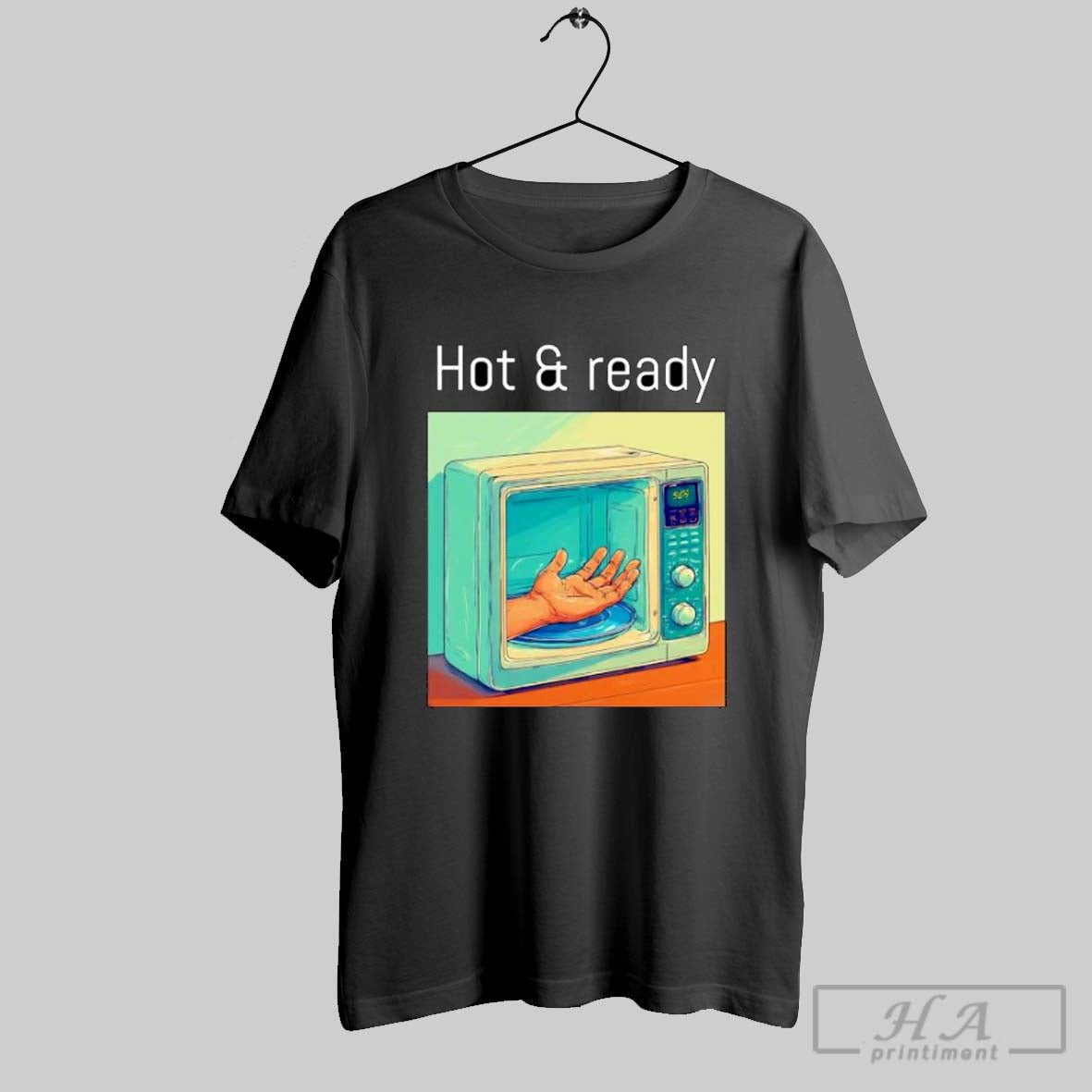 Official Hot Ready Hand In Microwave Funny Meme - Adult & Kids T-Shirts, Sweatshirts & Hoodies apparel design preview 1