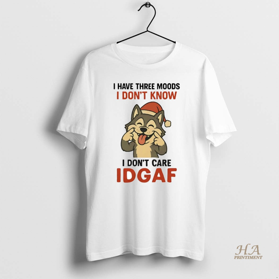 Official Husky I Have Three Moods Dont Know Care - Adult & Kids T-Shirts, Sweatshirts & Hoodies apparel design preview 1