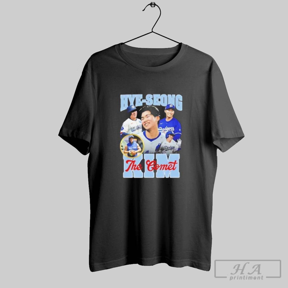 Official Hye Seong Kim The Comet La Dodgers Ladies - Adult & Kids T-Shirts, Sweatshirts & Hoodies apparel design preview 1