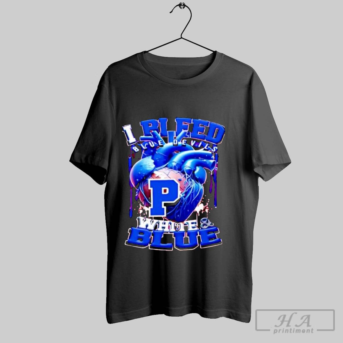 Official I Bleed Blue Devils White And - Adult & Kids T-Shirts, Sweatshirts & Hoodies apparel design preview 1