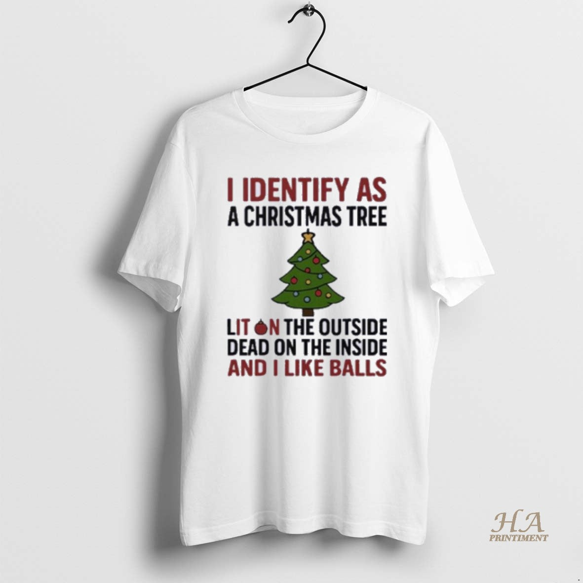 Official I Identify As A Christmas Tree Lit On The - Adult & Kids T-Shirts, Sweatshirts & Hoodies apparel design preview 1