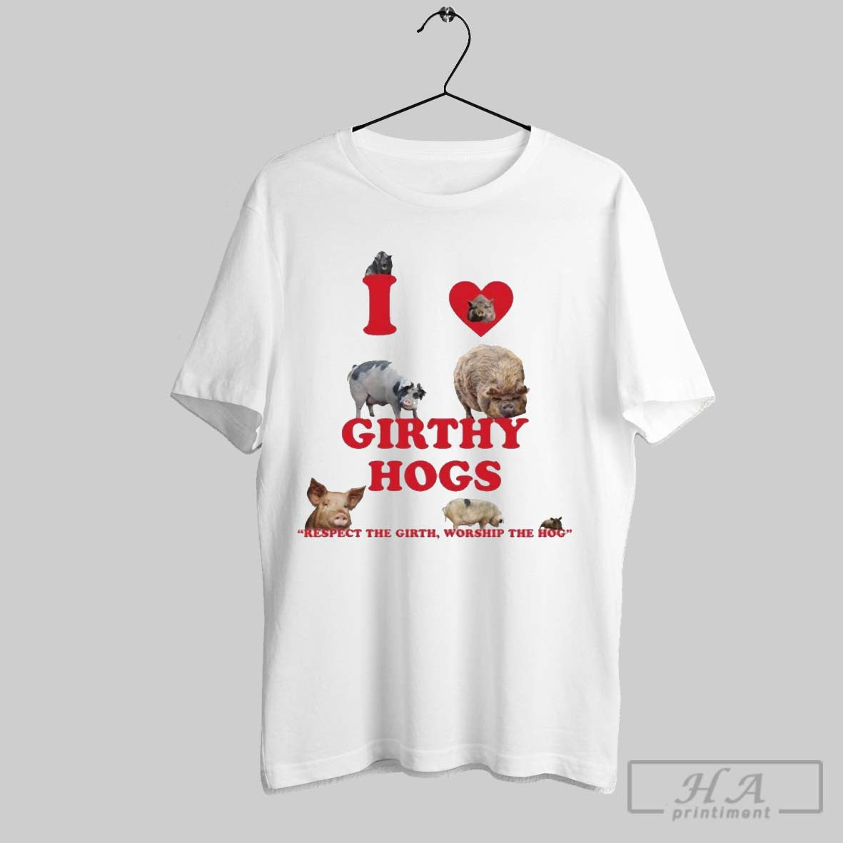 Official I Love Girthy Hogs Respect The Girth Worship - Adult & Kids T-Shirts, Sweatshirts & Hoodies apparel design preview 1