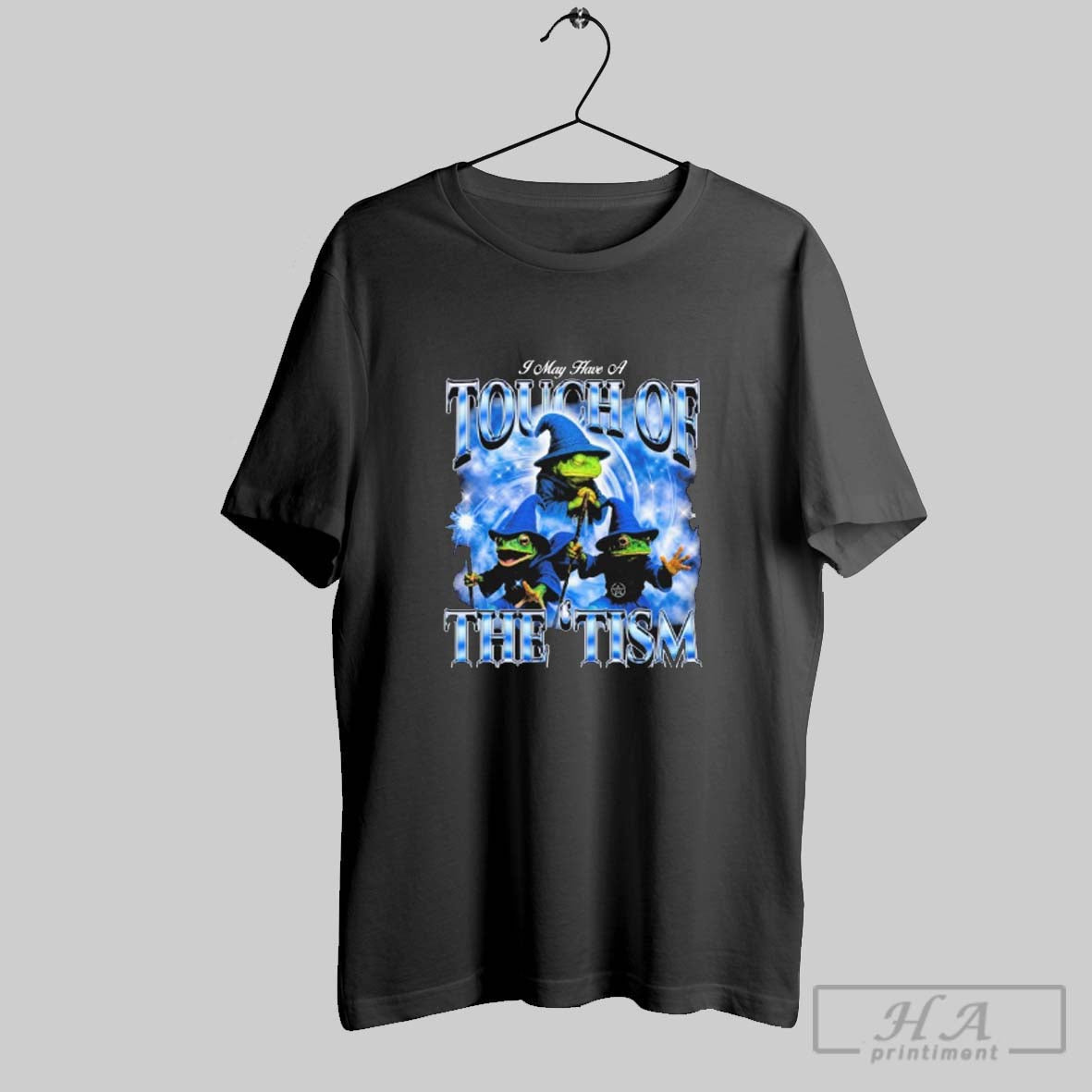 Official I May Have A Touch Of The Tism Frog Wizard - Adult & Kids T-Shirts, Sweatshirts & Hoodies apparel design preview 1