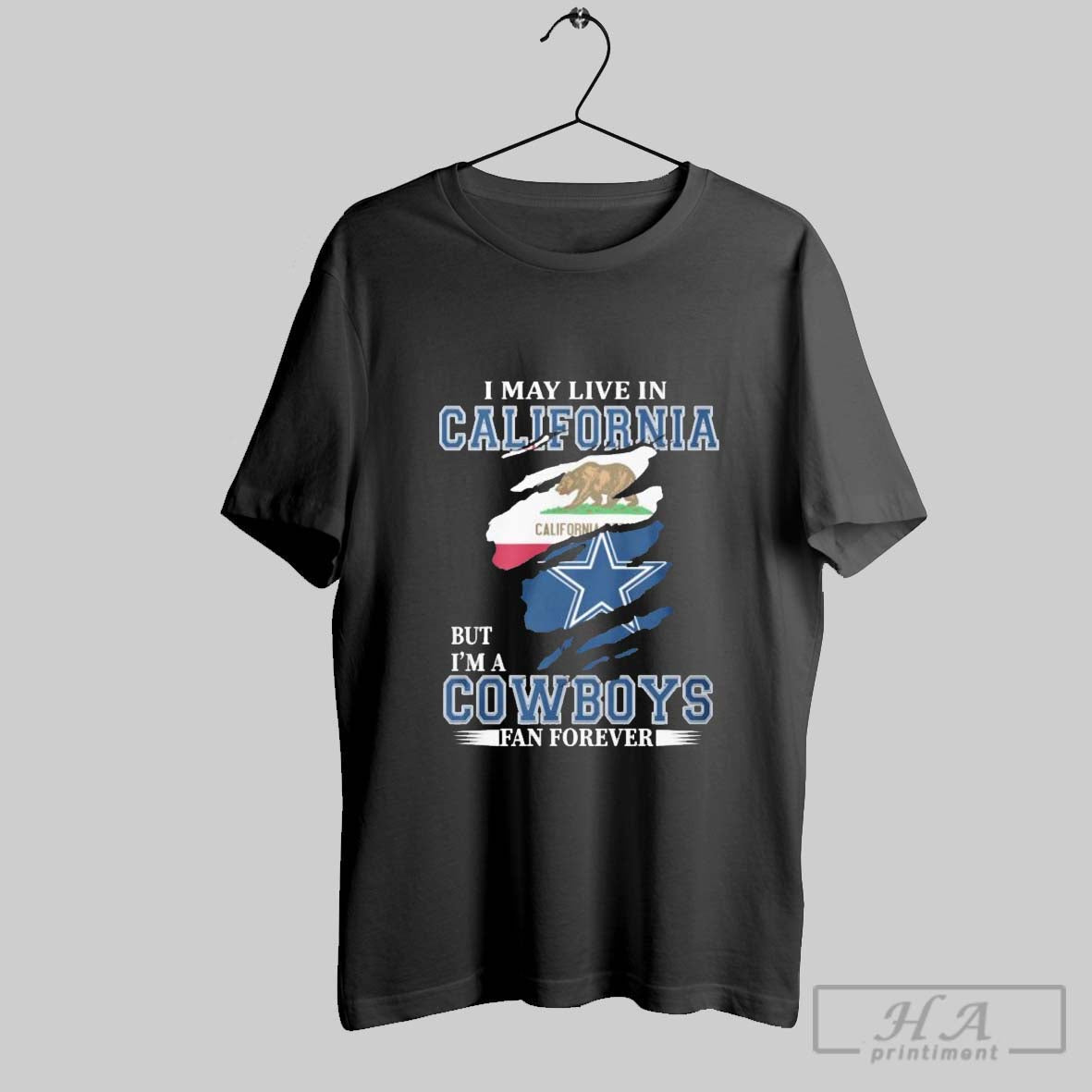 Official I May Live In California But Im A Dallas - Adult & Kids T-Shirts, Sweatshirts & Hoodies apparel design preview 1