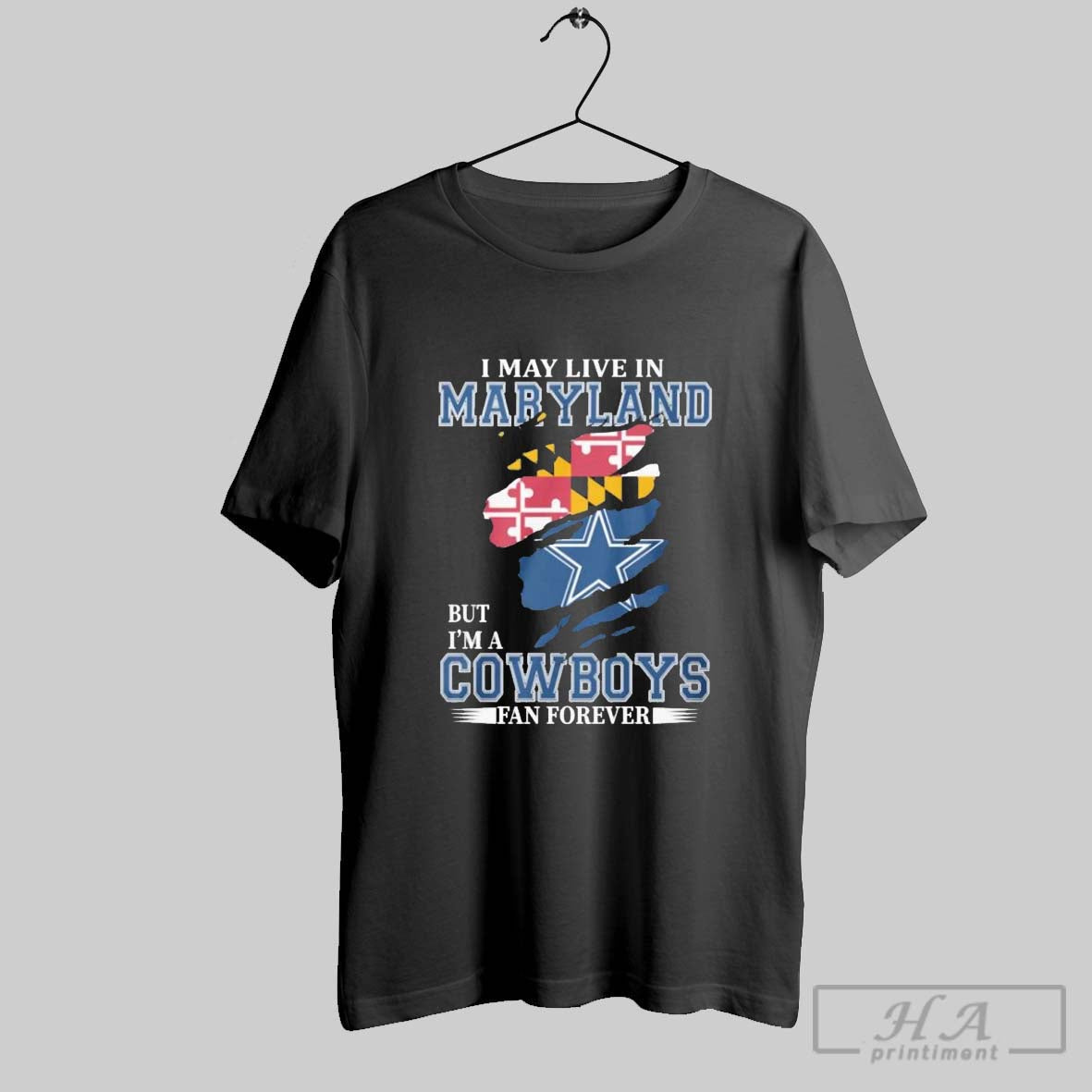 Official I May Live In Maryland But Im A Dallas - Adult & Kids T-Shirts, Sweatshirts & Hoodies apparel design preview 1