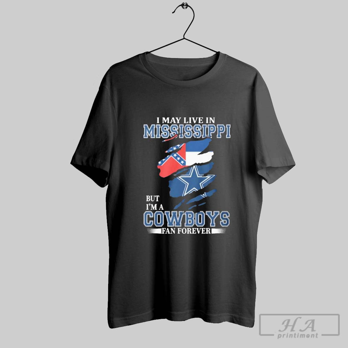 Official I May Live In Mississippi But Im A Dallas - Adult & Kids T-Shirts, Sweatshirts & Hoodies apparel design preview 1
