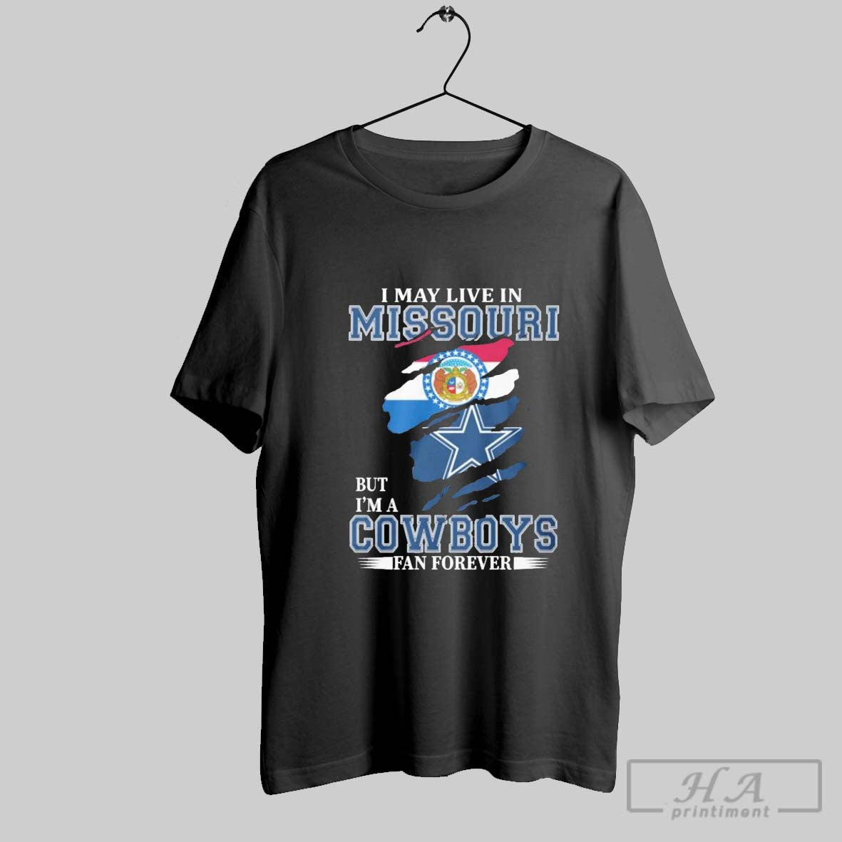 Official I May Live In Missouri But Im A Dallas - Adult & Kids T-Shirts, Sweatshirts & Hoodies apparel design preview 1