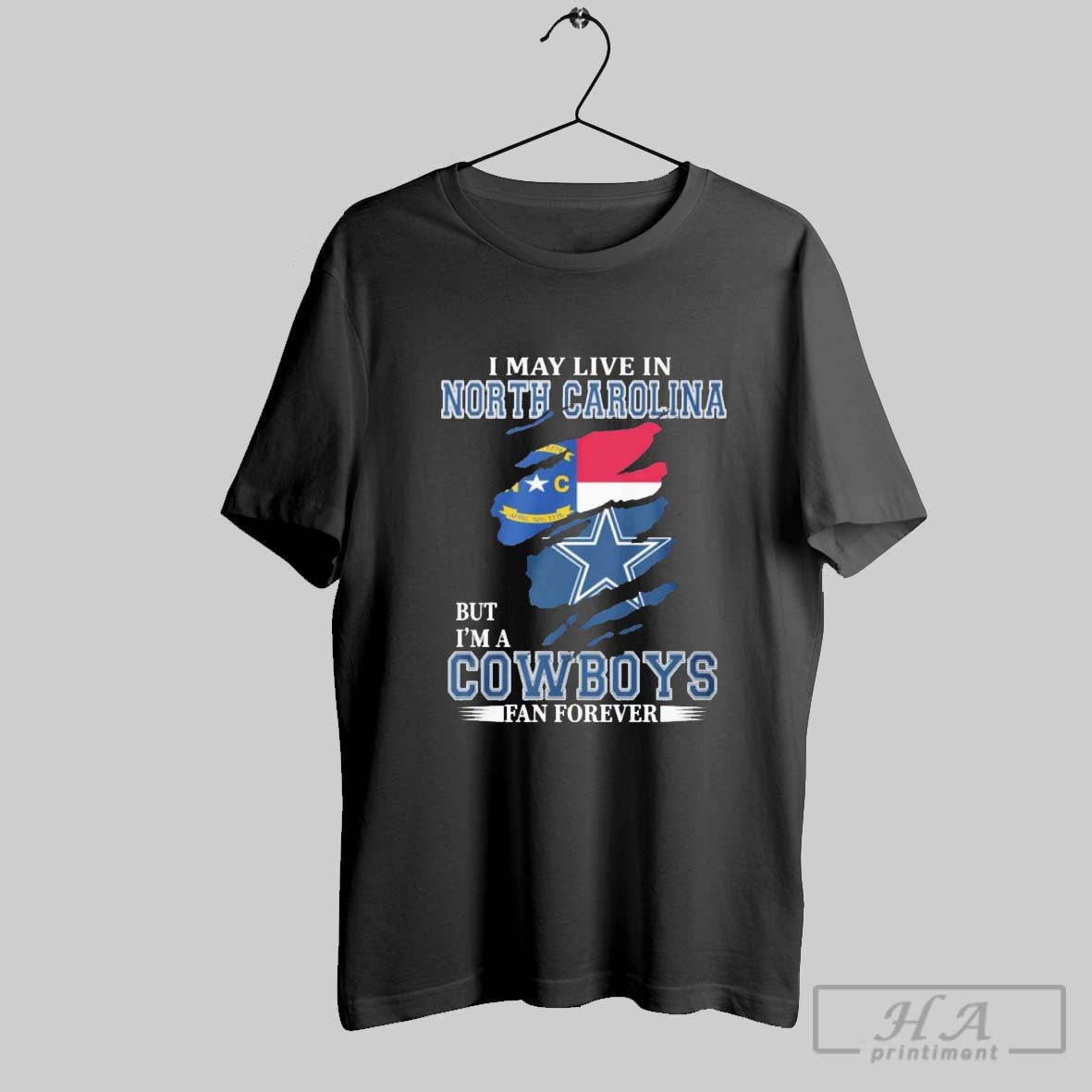 Official I May Live In North Carolina But Im A Dallas - Adult & Kids T-Shirts, Sweatshirts & Hoodies apparel design preview 1
