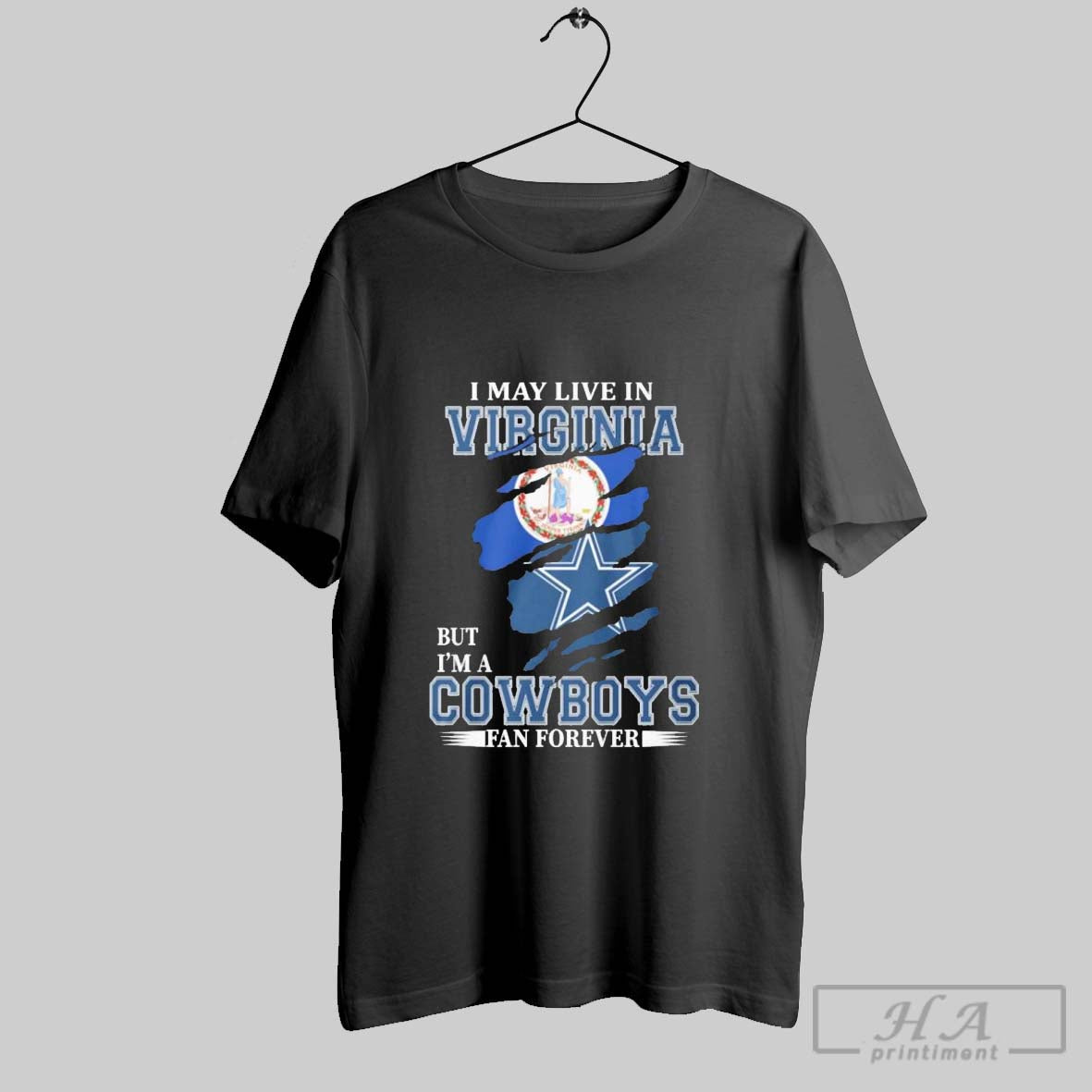 Official I May Live In Virginia But Im A Dallas - Adult & Kids T-Shirts, Sweatshirts & Hoodies apparel design preview 1