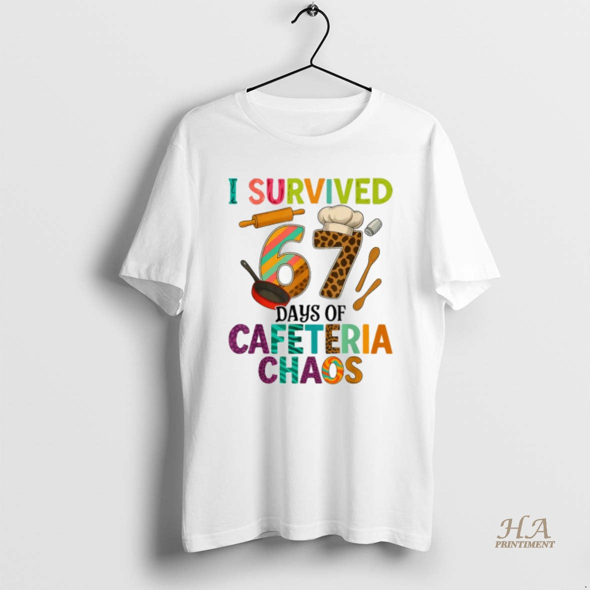 Official I Survived 67 Days Of Cafeteria Chaos Lunch - Adult & Kids T-Shirts, Sweatshirts & Hoodies apparel design preview 1