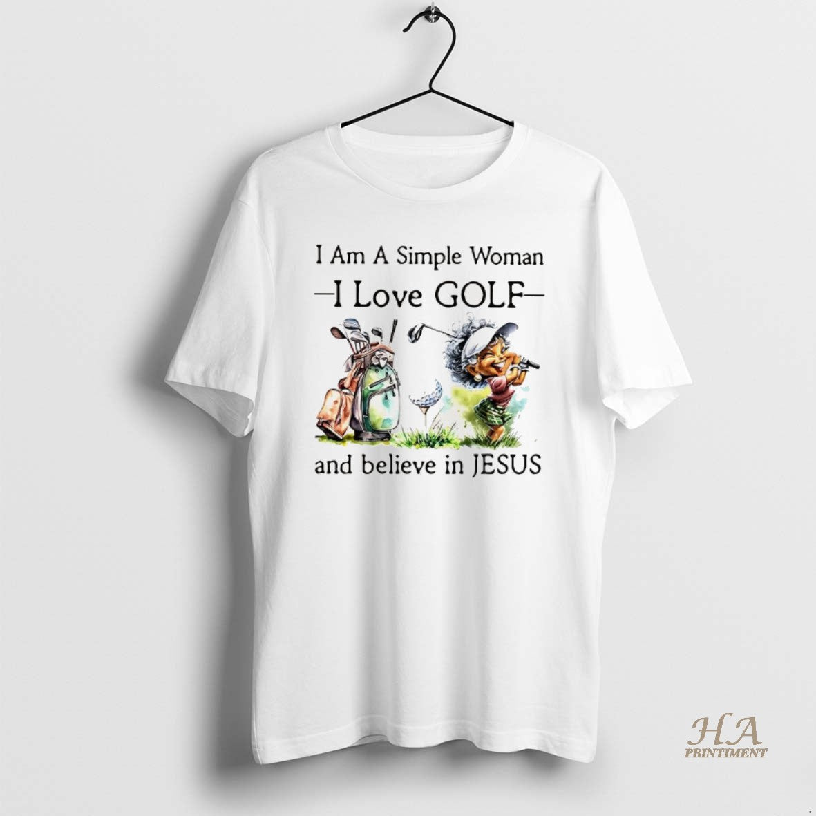 Official I Am A Simple Woman Love Golf And Believe In - Adult & Kids T-Shirts, Sweatshirts & Hoodies apparel design preview 1