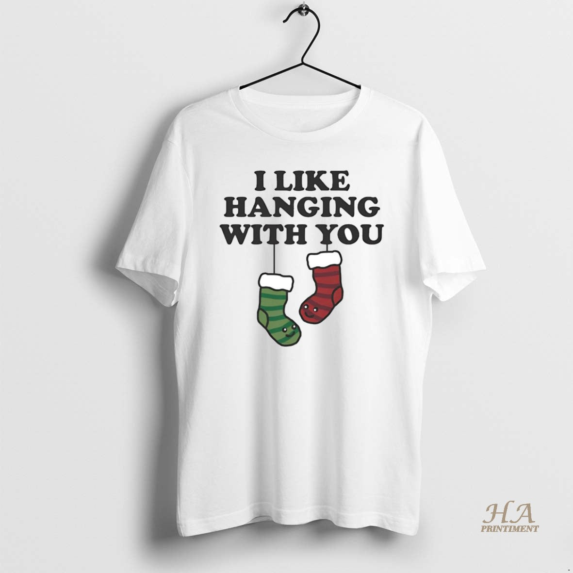 Official I Like Hanging With You Stockings Christmas - Adult & Kids T-Shirts, Sweatshirts & Hoodies apparel design preview 1