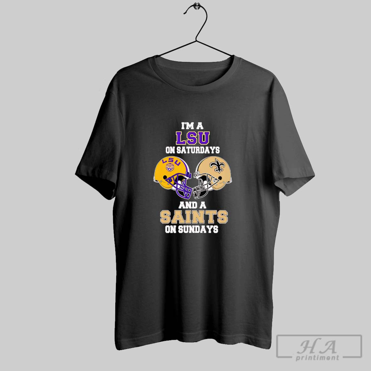 Official Im A Lsu On Saturdays And Saints Sundays - Adult & Kids T-Shirts, Sweatshirts & Hoodies apparel design preview 1