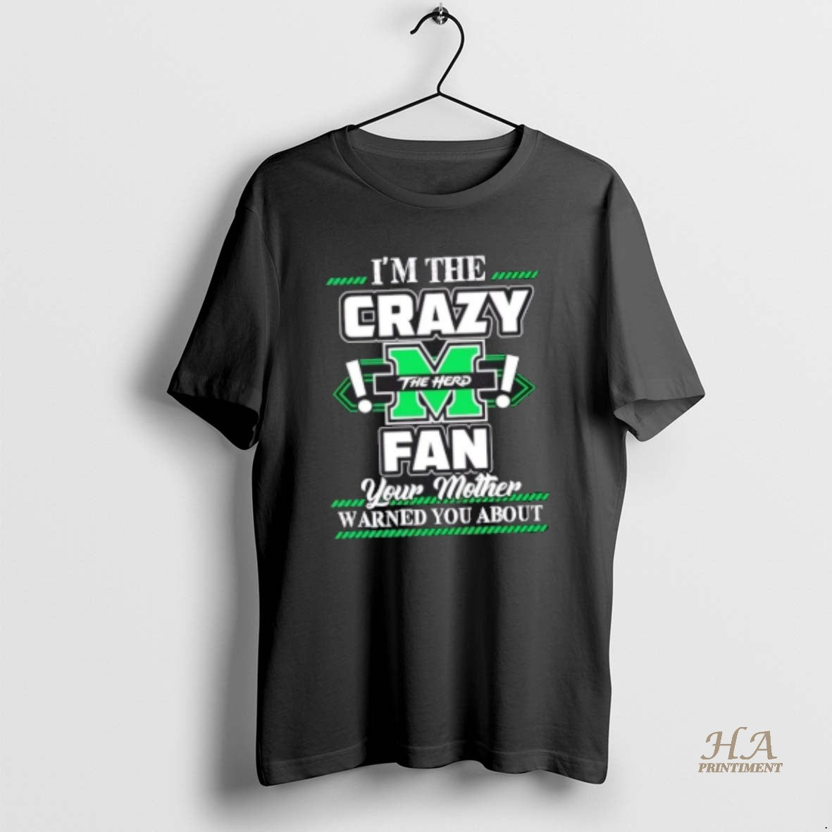 Official Im The Crazy Marshall Thundering Herd Fan - Adult & Kids T-Shirts, Sweatshirts & Hoodies apparel design preview 1