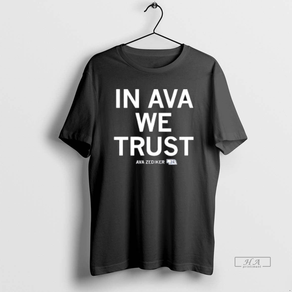 Official In Ava Zediker We Trust Creighton Bluejays - Adult & Kids T-Shirts, Sweatshirts & Hoodies apparel design preview 1
