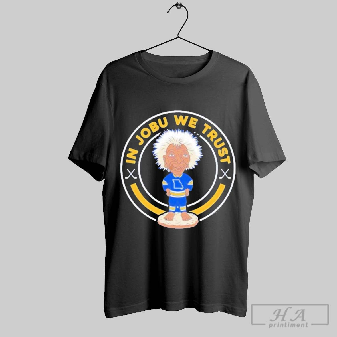 Official In Jobu We Trust Louis Hockey - Adult & Kids T-Shirts, Sweatshirts & Hoodies apparel design preview 1