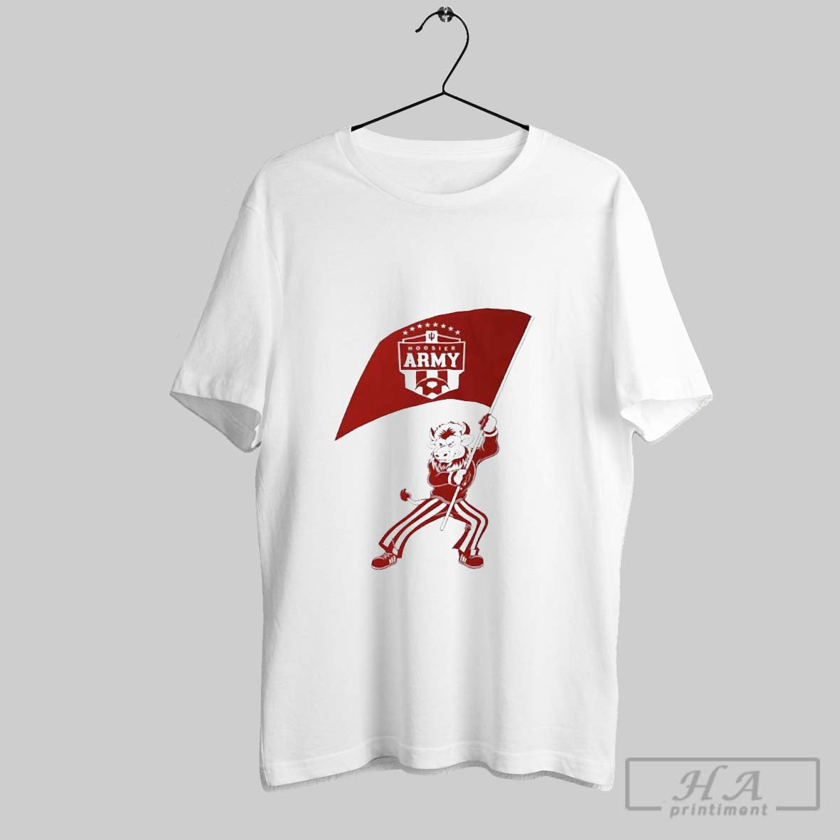 Official Indiana Mens Soccer Hoosier Army - Adult & Kids T-Shirts, Sweatshirts & Hoodies apparel design preview 1