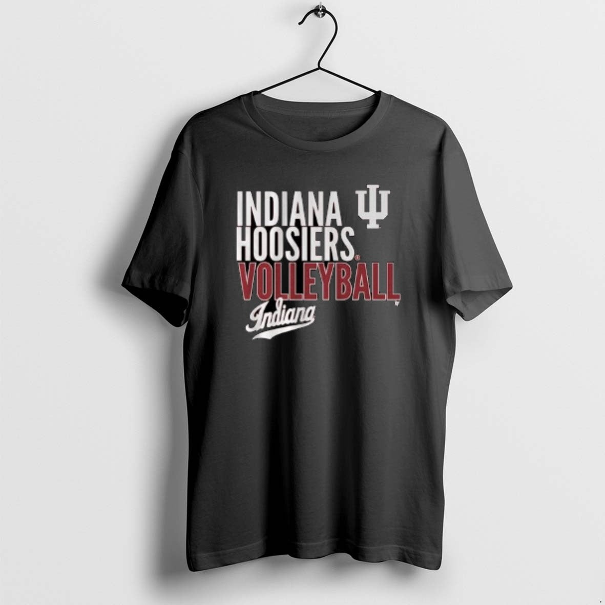 Official Indiana Volleyball Text Logo Overlay 2025 - Adult & Kids T-Shirts, Sweatshirts & Hoodies apparel design preview 1