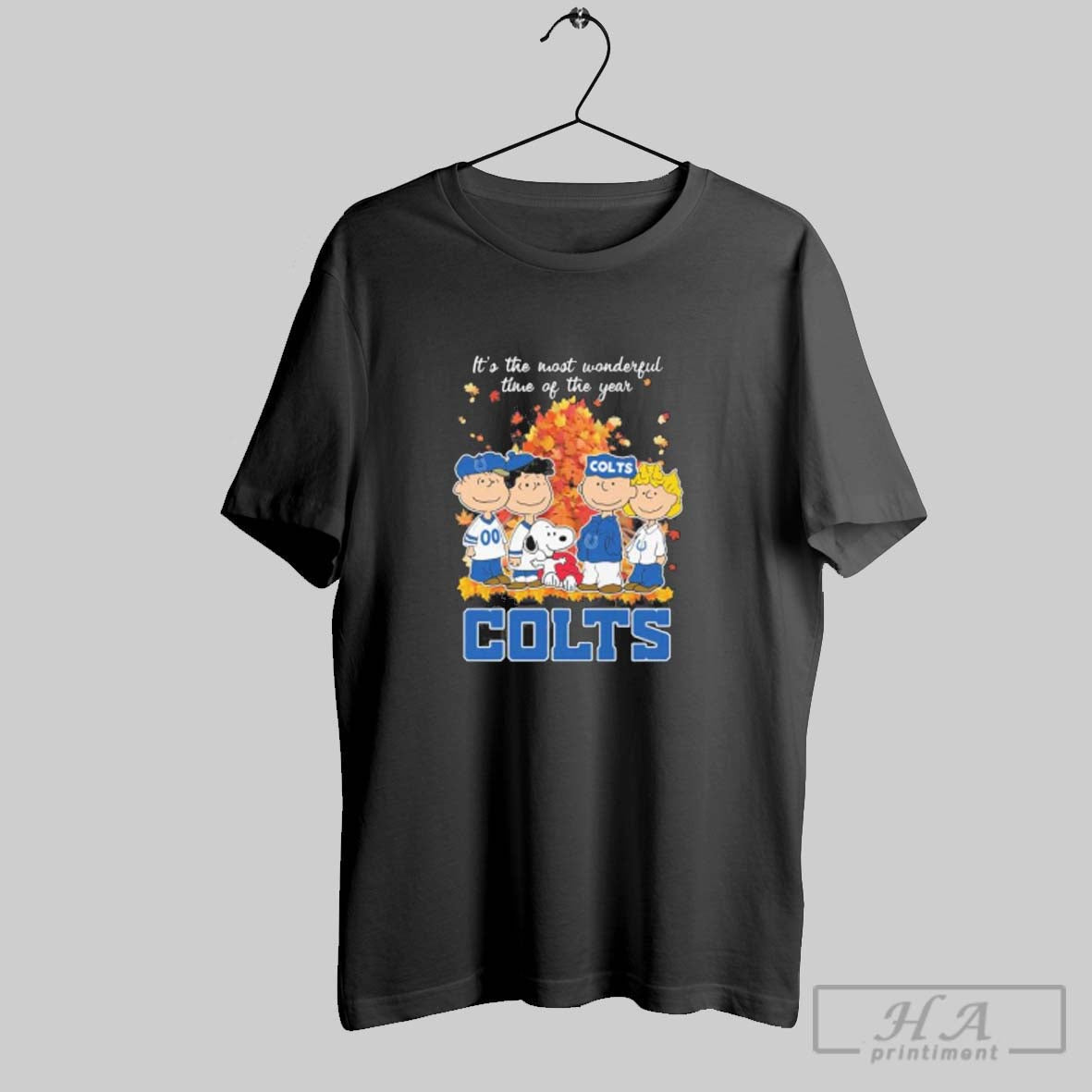 Official Indianapolis Colts And Peanuts Character Its - Adult & Kids T-Shirts, Sweatshirts & Hoodies apparel design preview 1