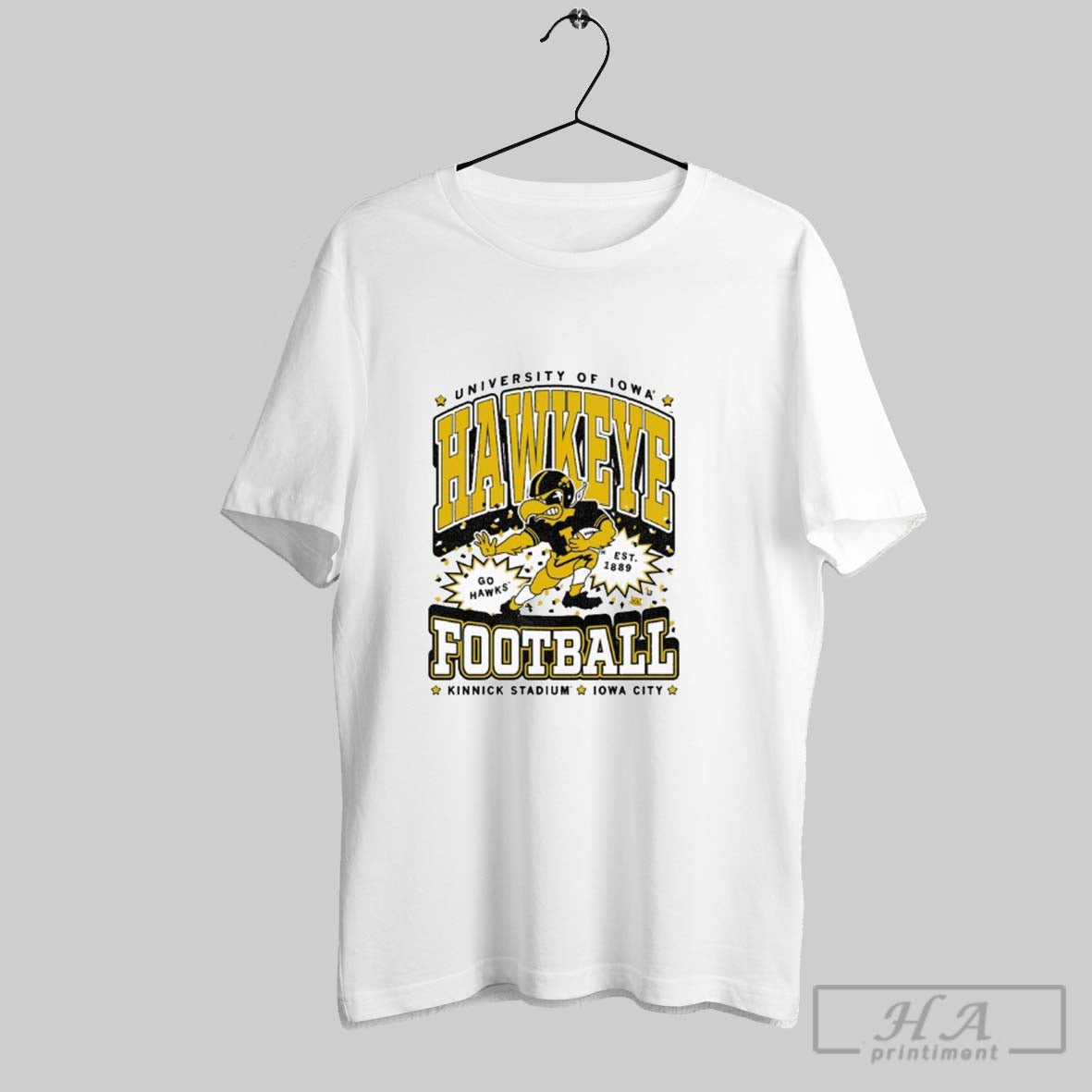 Official Iowa Hawkeyes Go Hawks Kinnick Stadium City - Adult & Kids T-Shirts, Sweatshirts & Hoodies apparel design preview 1