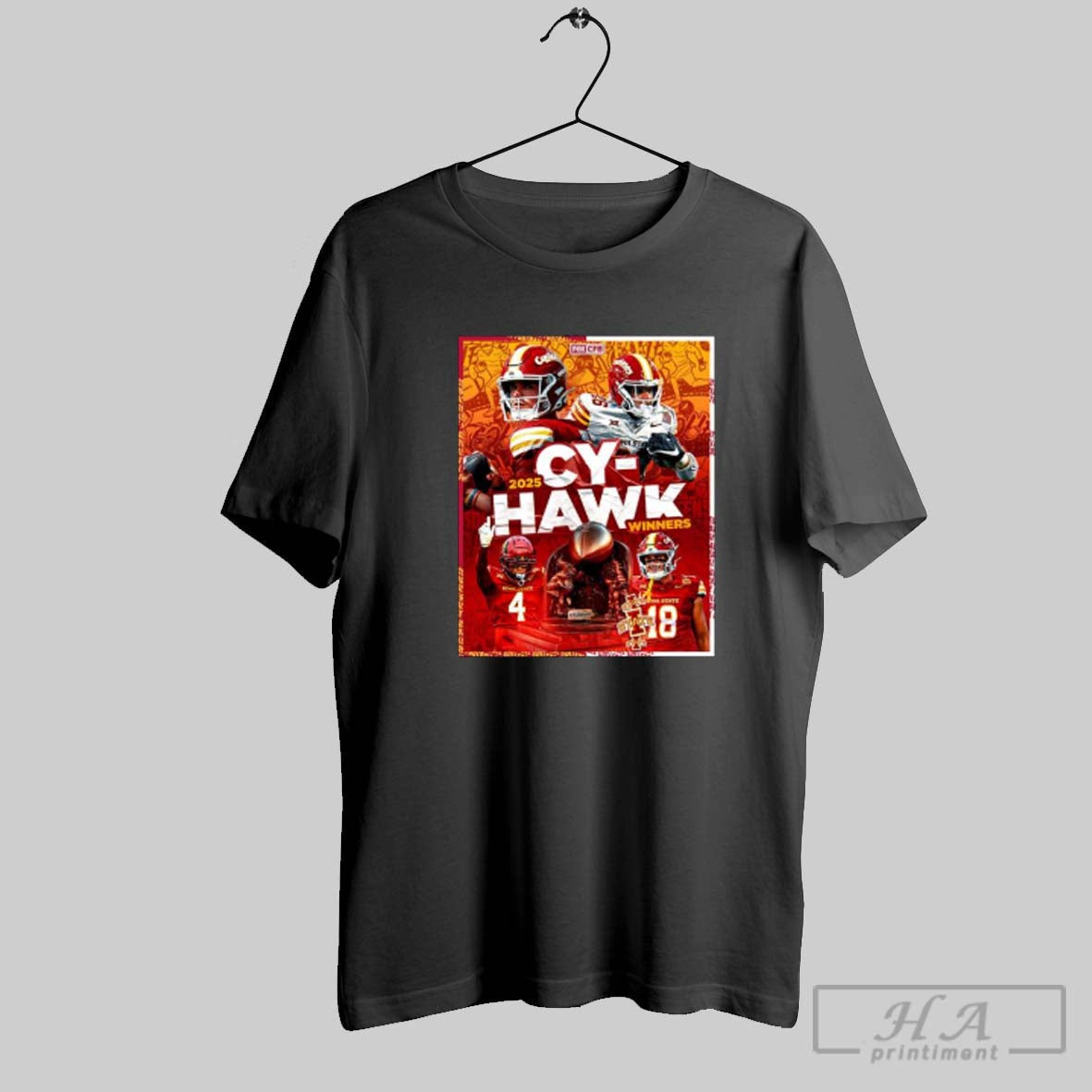 Official Iowa State 16 13 2025 Cy Hawk Winners Poster - Adult & Kids T-Shirts, Sweatshirts & Hoodies apparel design preview 1