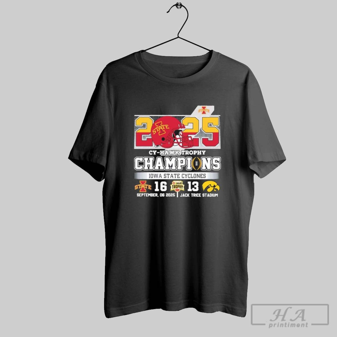 Official Iowa State Cyclones 2025 Cy Hawk Trophy - Adult & Kids T-Shirts, Sweatshirts & Hoodies apparel design preview 1
