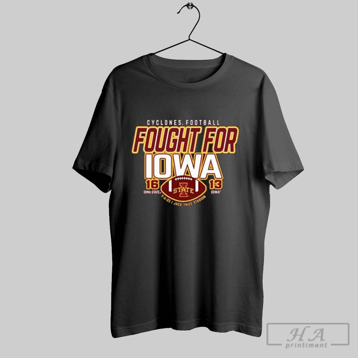 Official Iowa State Cyclones Football Fought For 16 - Adult & Kids T-Shirts, Sweatshirts & Hoodies apparel design preview 1