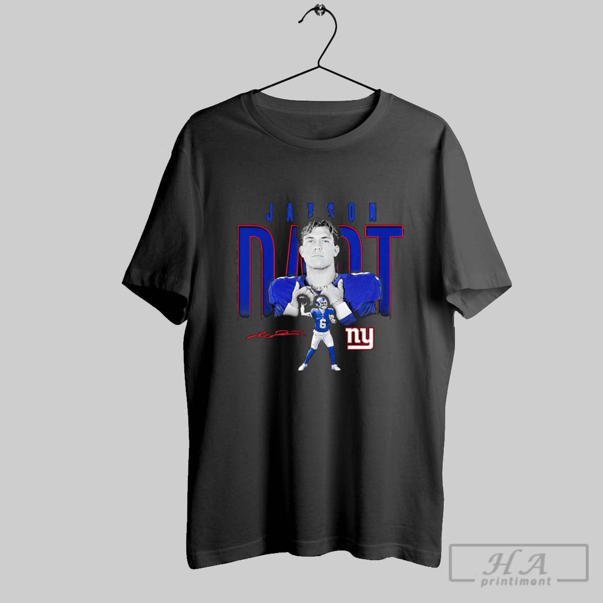 Official Jaxson Dart New York Giants Humble Shadow - Adult & Kids T-Shirts, Sweatshirts & Hoodies apparel design preview 1
