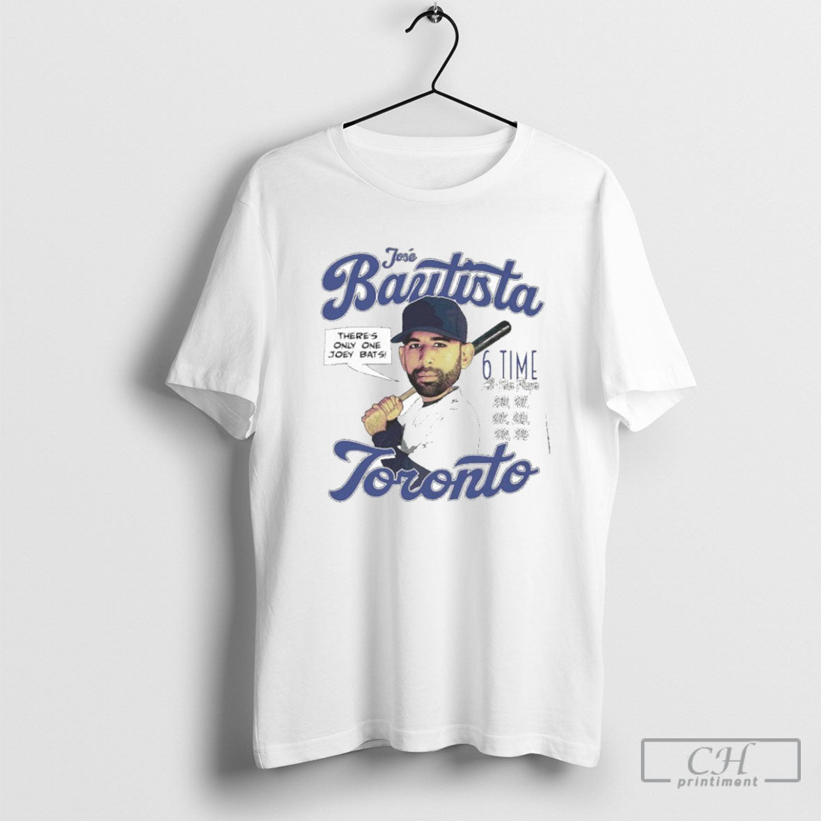 Official Jose Bautista Toronto Blue Jays Comic 6 Time - Adult & Kids T-Shirts, Sweatshirts & Hoodies apparel design preview 1