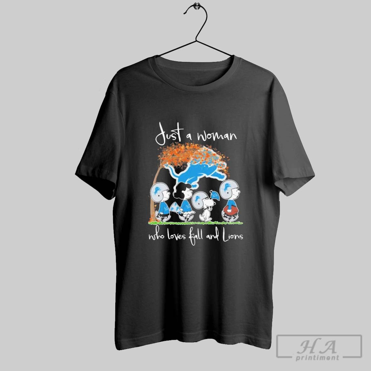 Official Just A Woman Who Loves Fall And Detroit - Adult & Kids T-Shirts, Sweatshirts & Hoodies apparel design preview 1