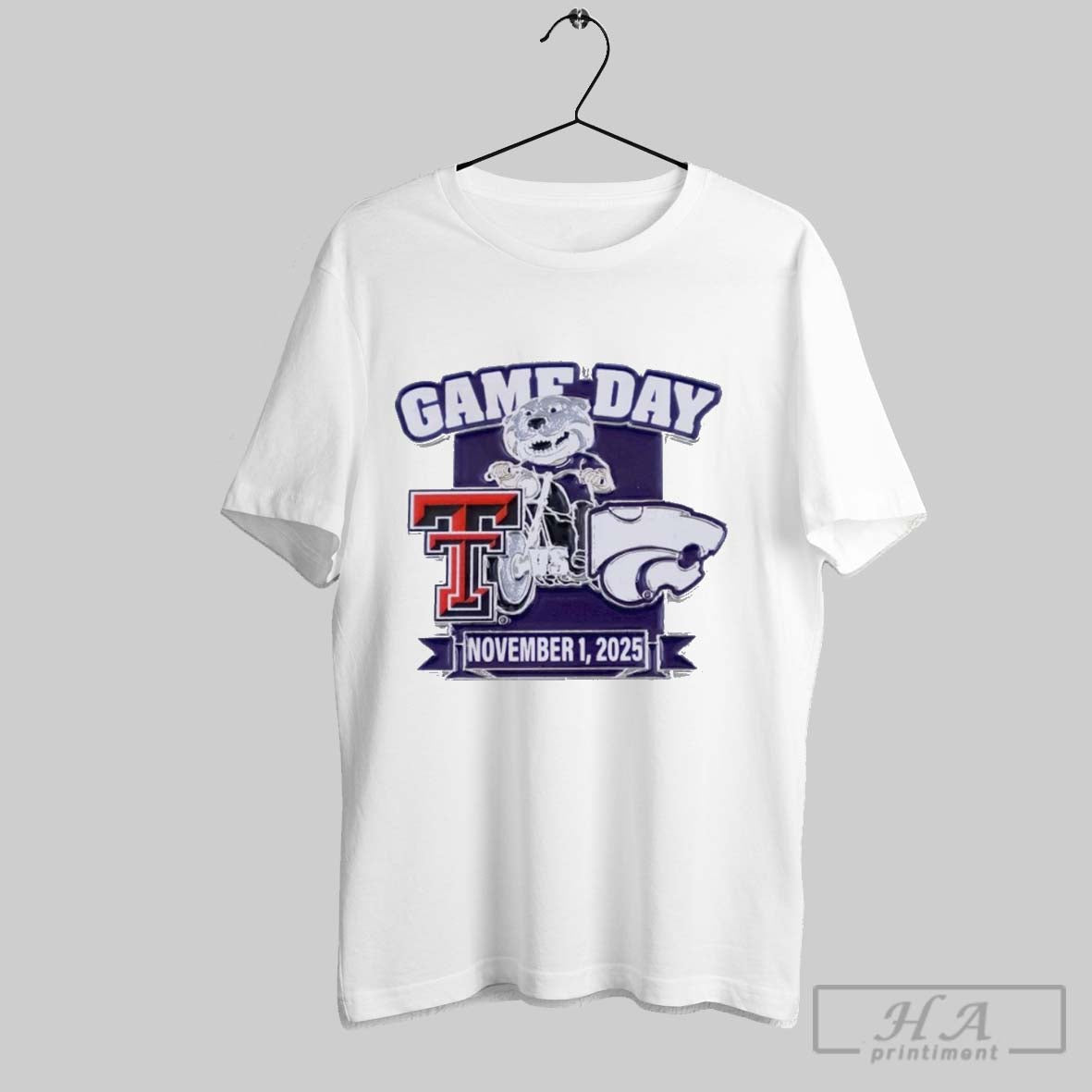 Official K State Wildcats Vs Texas Tech Red Raiders - Adult & Kids T-Shirts, Sweatshirts & Hoodies apparel design preview 1