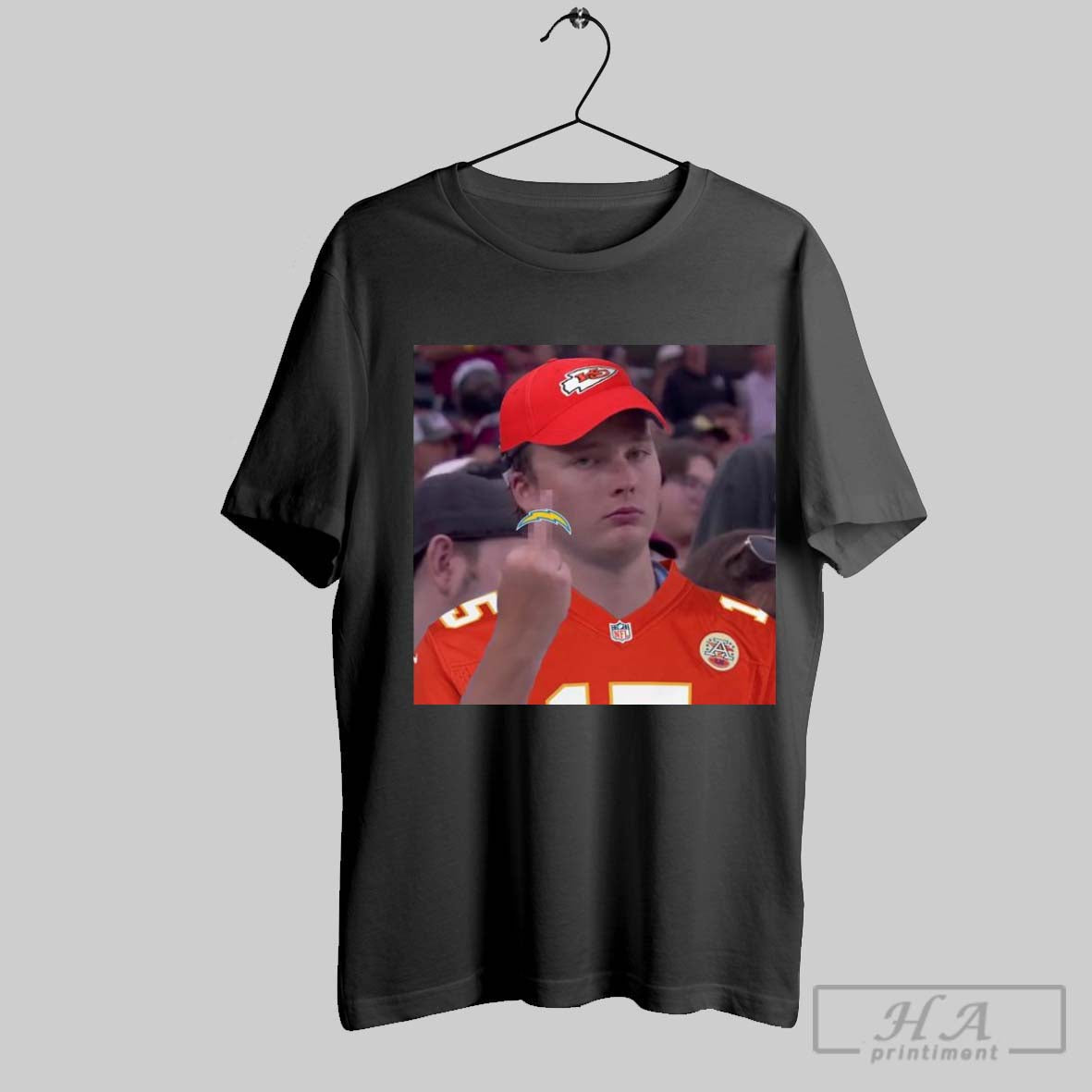Official Kansas City Chiefs Fan Middle Finger - Adult & Kids T-Shirts, Sweatshirts & Hoodies apparel design preview 1