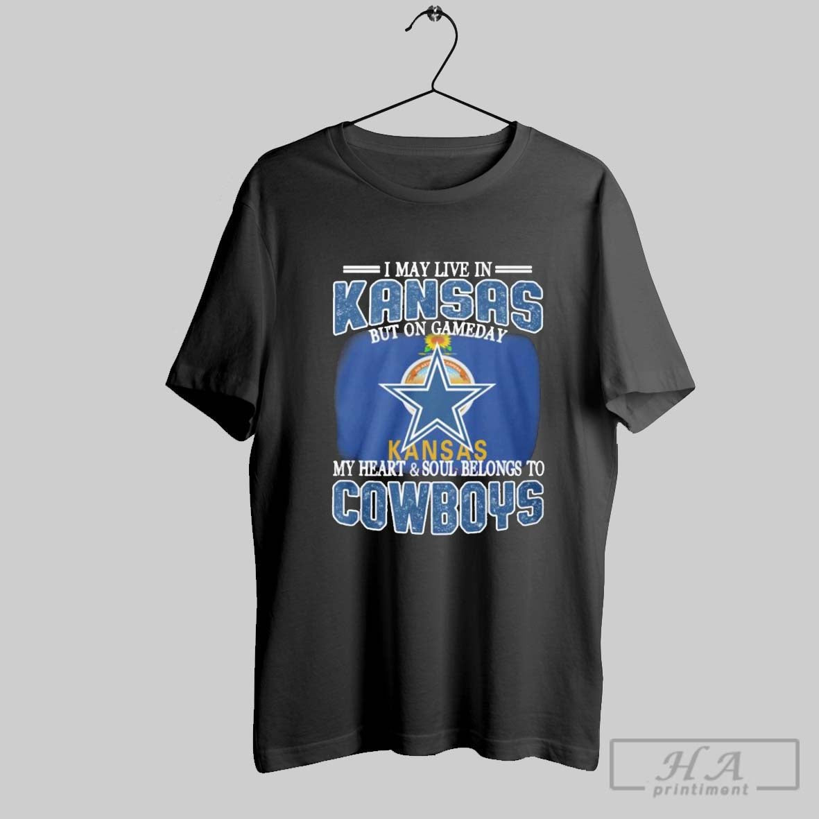 Official Kansas Cowboys Fans Gameday My Heart And - Adult & Kids T-Shirts, Sweatshirts & Hoodies apparel design preview 1