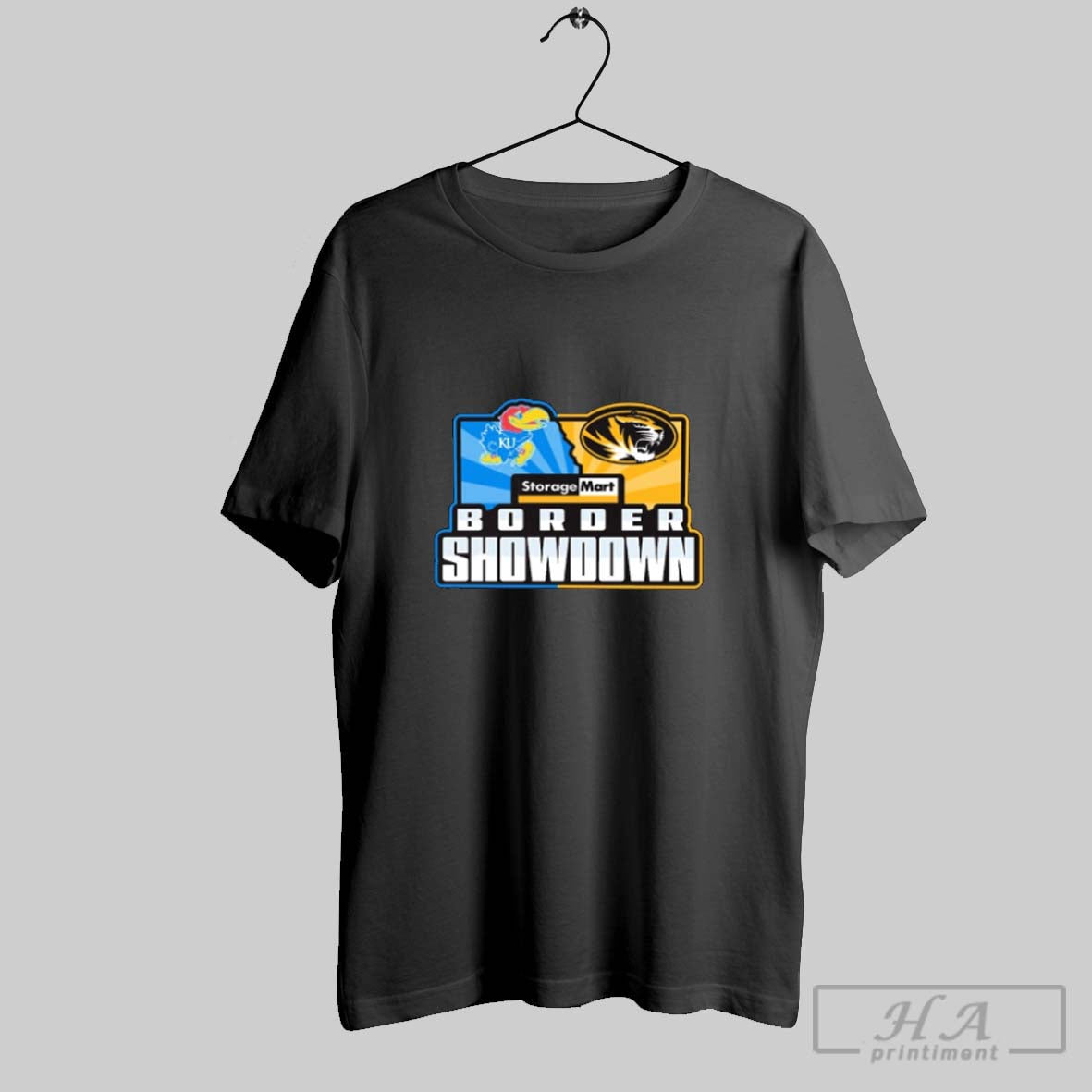 Official Kansas Jayhawks Vs Missouri Tigers Border - Adult & Kids T-Shirts, Sweatshirts & Hoodies apparel design preview 1