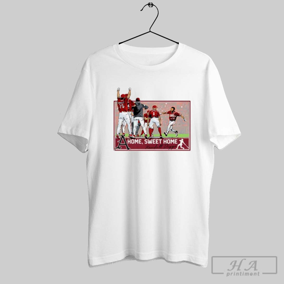Official Kendall Diggs Arkansas Razorbacks Baseball A - Adult & Kids T-Shirts, Sweatshirts & Hoodies apparel design preview 1