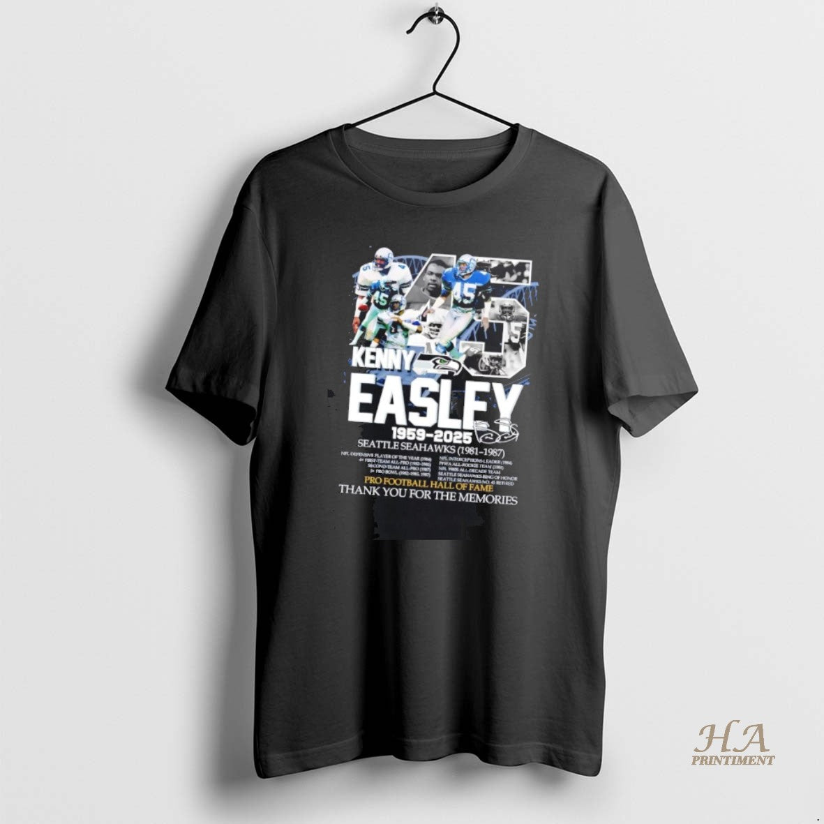 Official Kenny Easley 1959 2025 Pro Football Hall Of - Adult & Kids T-Shirts, Sweatshirts & Hoodies apparel design preview 1