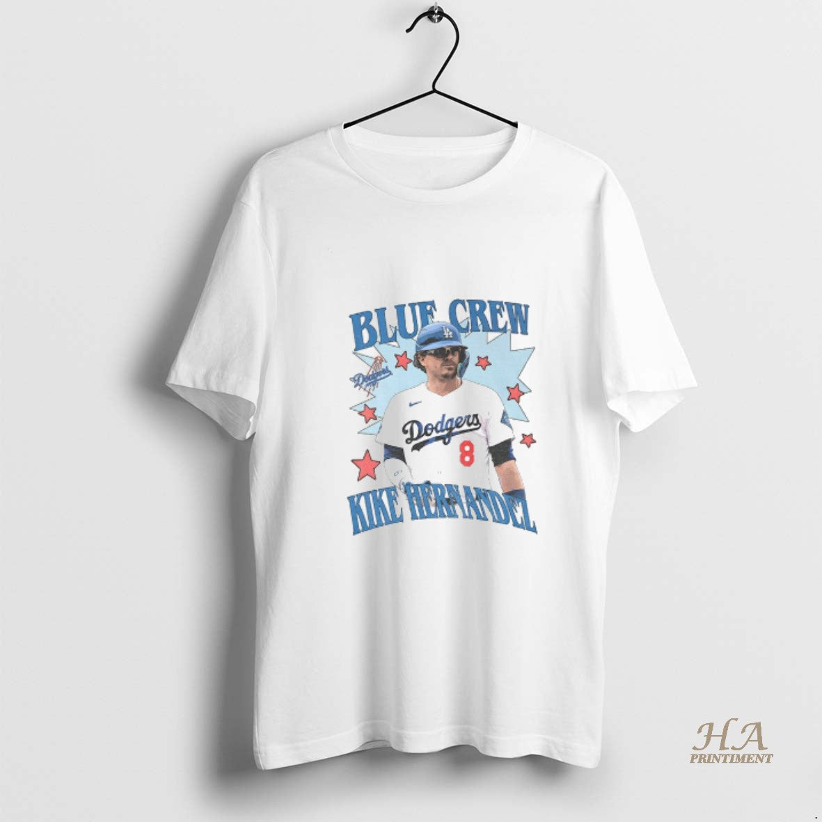 Official Kike Hernandez Blue Crew Los Angeles Dodgers - Adult & Kids T-Shirts, Sweatshirts & Hoodies apparel design preview 1