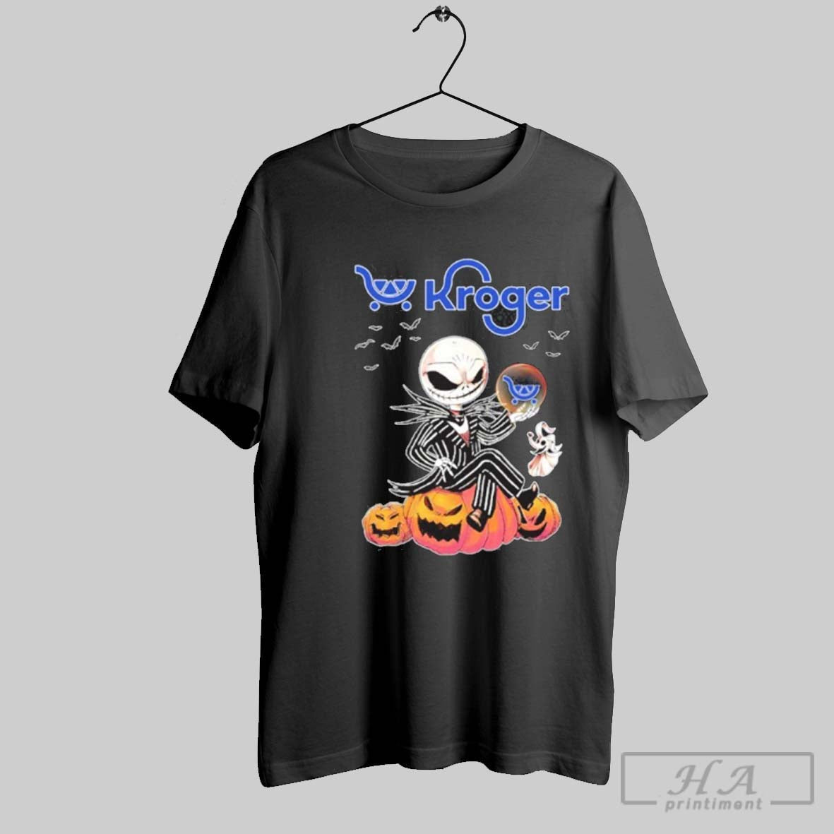 Official Kroger Jack Skellington Halloween Pumpkin - Adult & Kids T-Shirts, Sweatshirts & Hoodies apparel design preview 1
