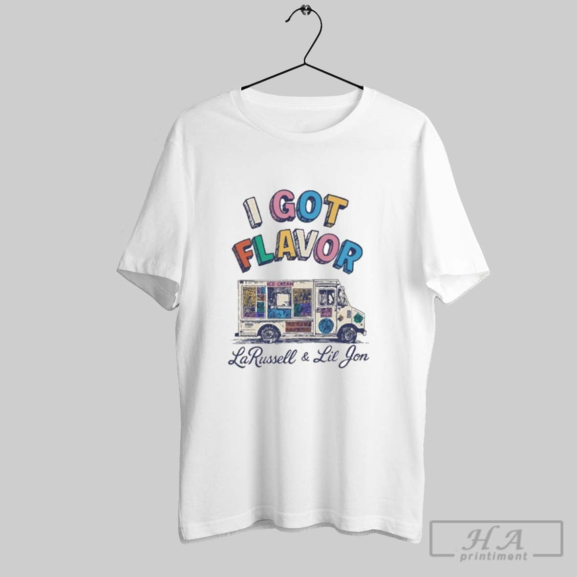 Official Larussell And Lil Jon I Got Flavor - Adult & Kids T-Shirts, Sweatshirts & Hoodies apparel design preview 1
